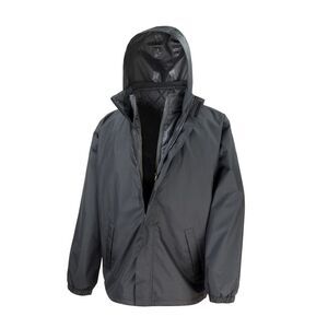 Result Mens Core 3-in-1  Zip up Jacket /Coat with Quilted Bodywarmer Inner / Bla